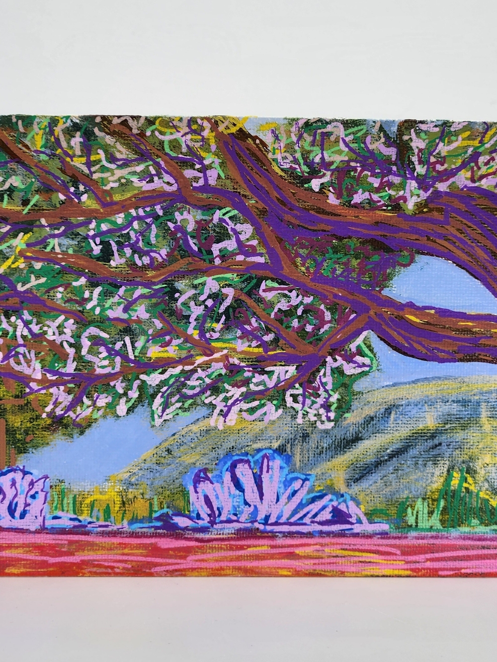 Hand Crafted Wall Art Purple Landscape Canvas Art - Picture 4 of 12
